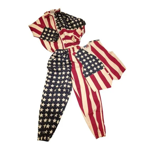American Flagwear USA Vintage 100% Cotton Canvas JoggerStyle Pants Unisex sz M